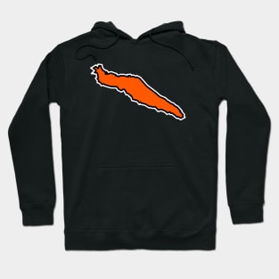 Texada Island Orange Outlined Silhouette - Simple and Classic Tangerine Flavour - Texada Island Hoodie